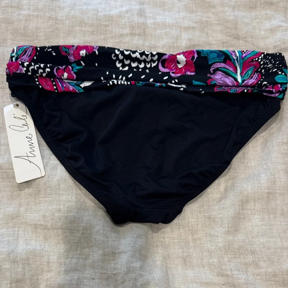 Anne Cole Floral and Polka Dot Bikini Bottom- M